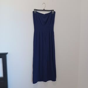 Chic Strapless Navy Dress